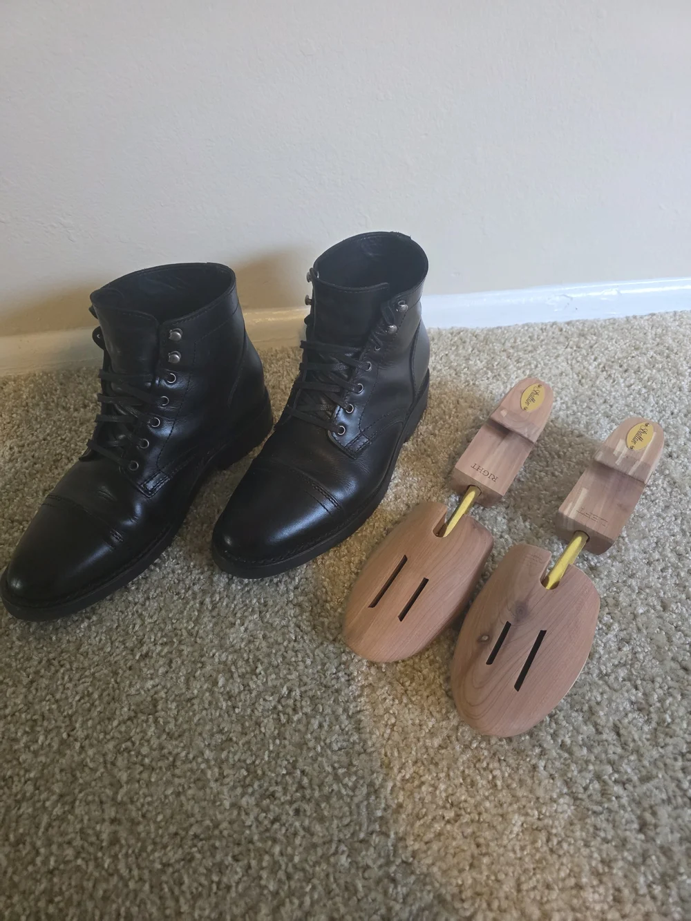 Thursday Captain Black Leather Boots Men size 8.5 wide